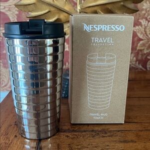 Nespresso Silver and Black Insulated Travel Mug Touch NEW New in Box